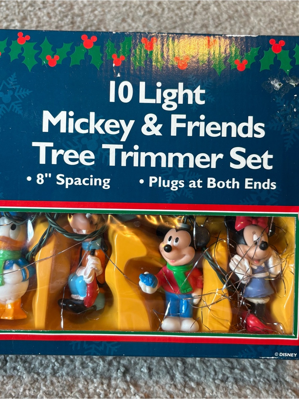 Vintage Disney Mickey Mouse String Christmas Lights Minnie Donald Duck Goofy - Picture 3 of 4